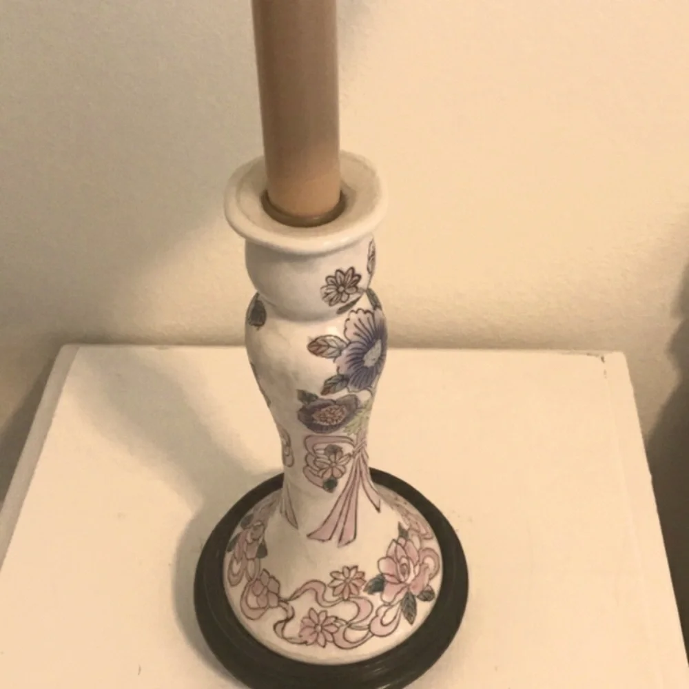 Cottage-core Farmhouse Vintage w/Bow Floral Lamp Final Sale